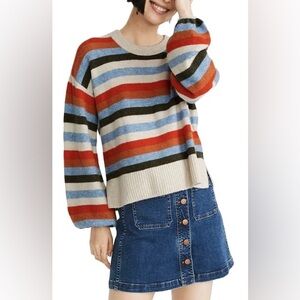 Madewell Striped Payton Pullover Sweater small